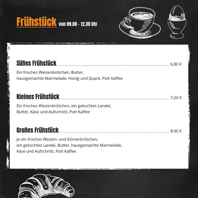 Schöken's Treff Frühstückskarte